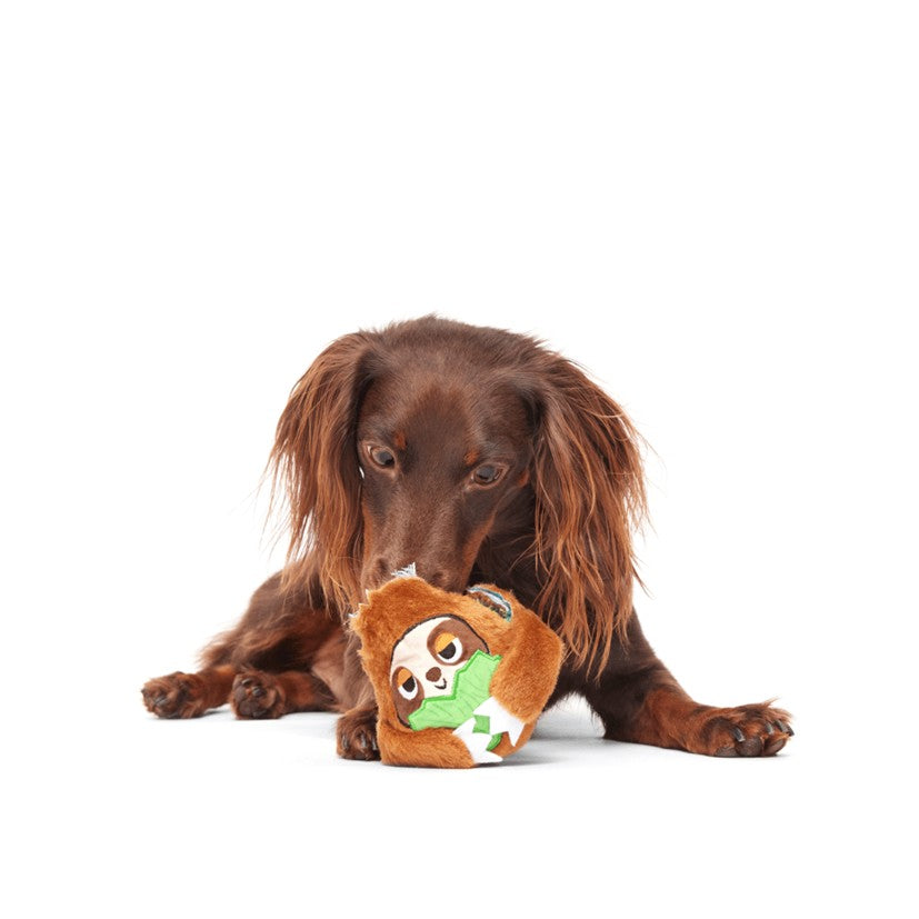 BARK Black Bear Bones, Lady Bugsy, Sonny The Sloth, Rad Herring - Super Chewer - 2 in 1 Dog Toy