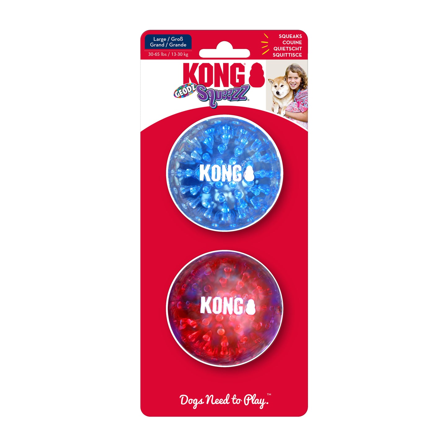 KONG Squeezz Action Balls & KONG Squeezz Geodz Balls