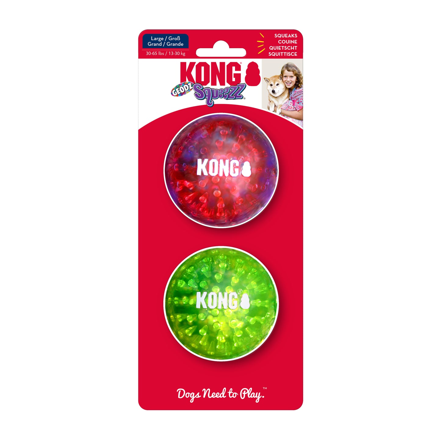 KONG Squeezz Action Balls & KONG Squeezz Geodz Balls