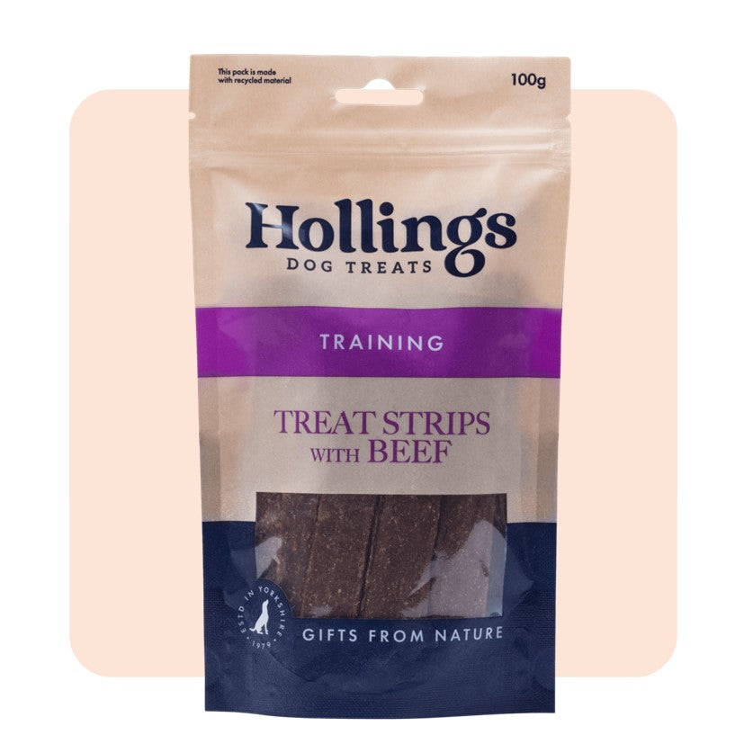 Hollings Treat Strips With Beef - 100g