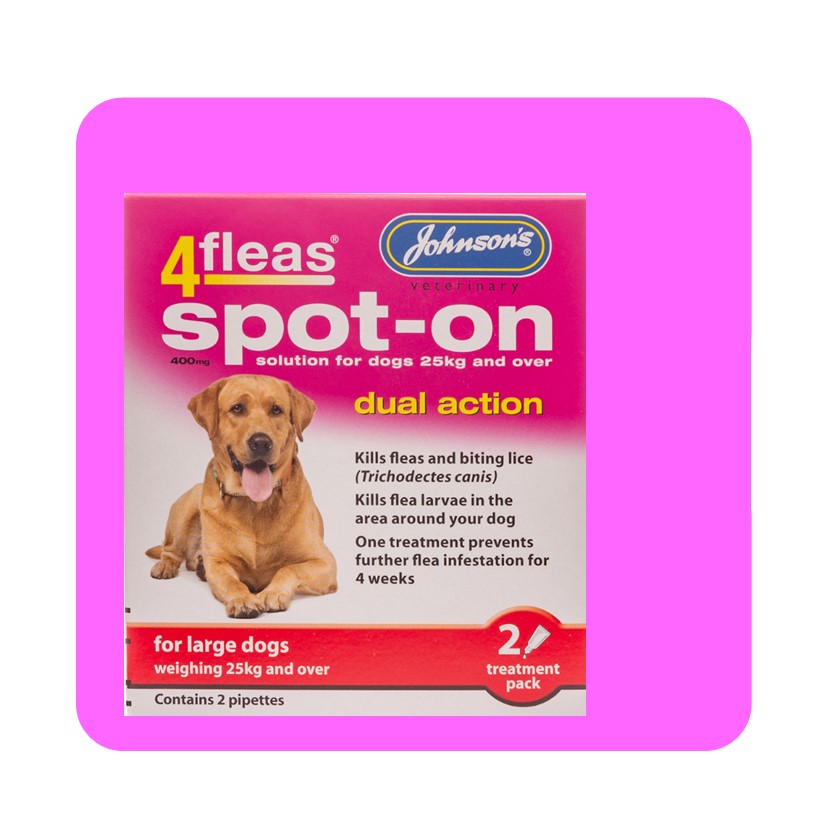 Johnsons 4Fleas Spot On For Large Dogs (>25kg) 2 Pipettes