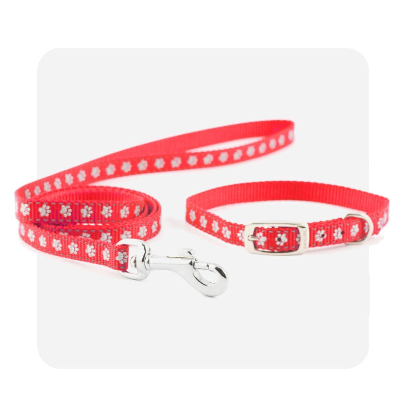 Ancol Reflective Collar & Lead Red