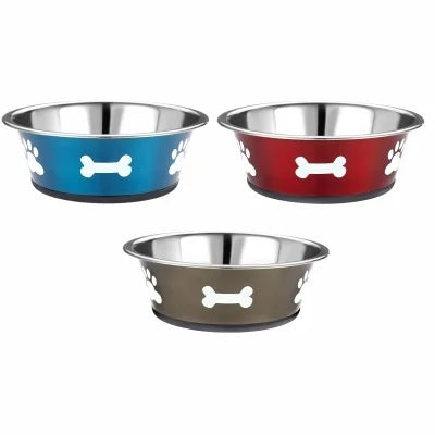 Classic Posh Paws Stainless Steel Dog Bowls - 900ml, 1600ml & 2500ml