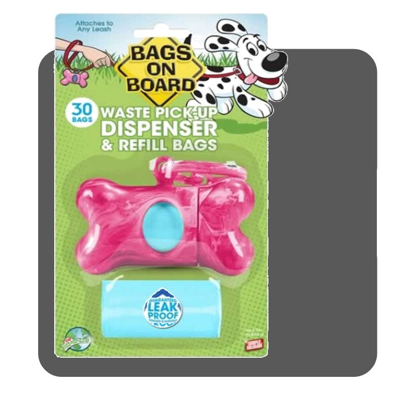 Bags On Board Poo Bag Dispenser Marble Pink