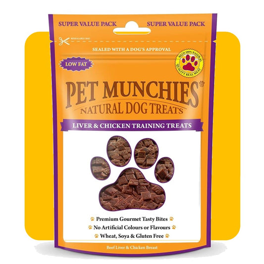 Pet Munchies Natural Liver & Chicken Training Treats - 150g