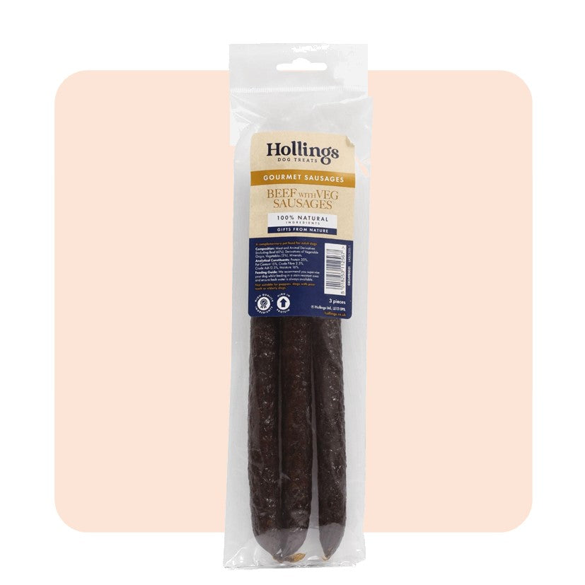 Hollings Beef With Veg Sausages - 3 Pack