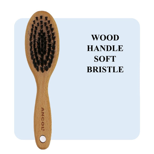 Ancol Ergo Wooden Handle Soft Bristle Brush