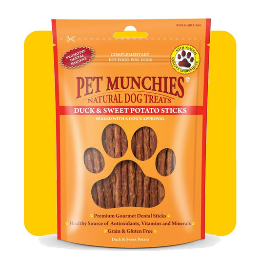 Pet Munchies Natural Duck & Sweet Potato Sticks - 90g