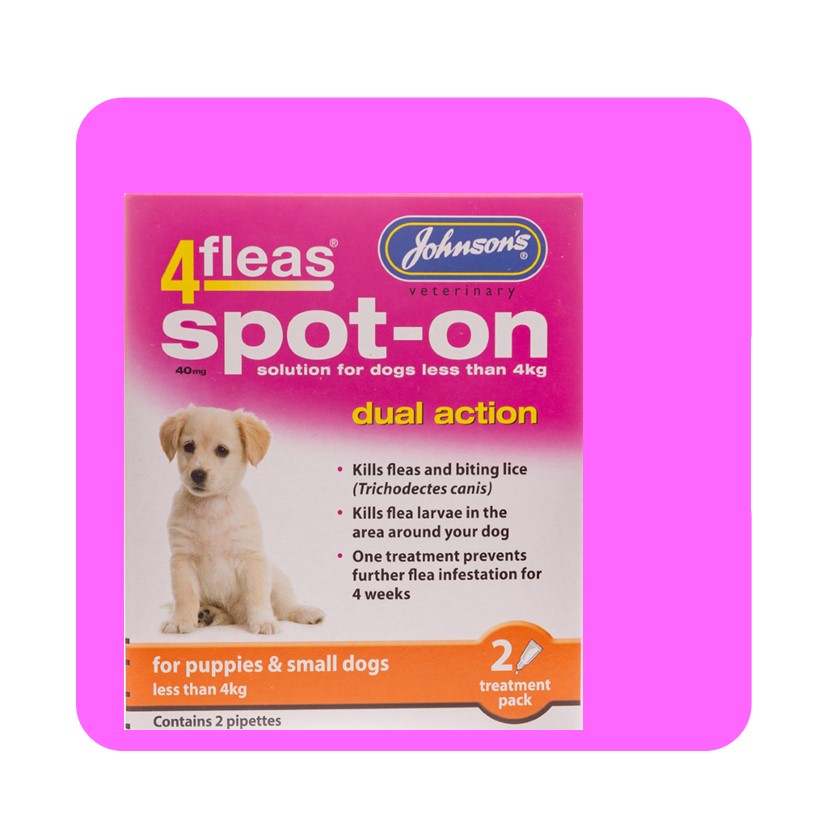 Johnsons 4Fleas Spot On For Puppies (<4kg) 2 Pipettes