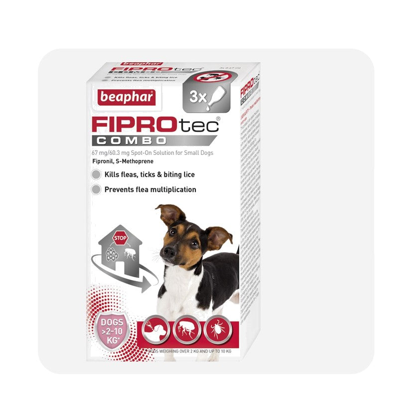 Beaphar FIPROtec COMBO Flea & Tick For Small Dogs (2-10kg) 3 Pipettes