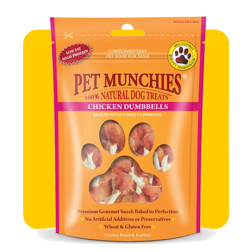 Pet Munchies Natural Chicken Dumbbells - 80g