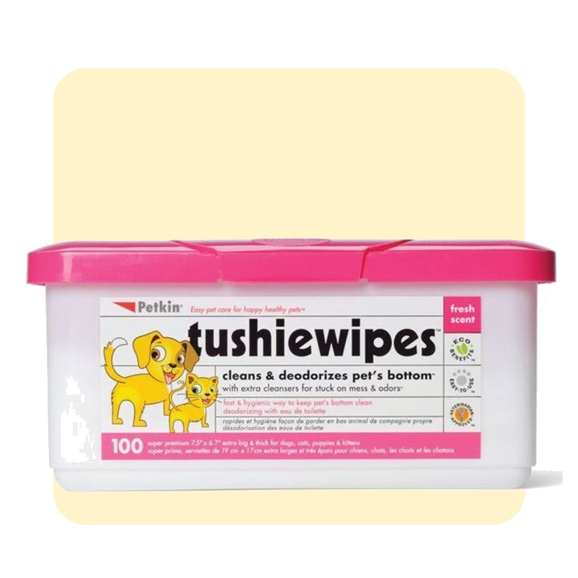 Petkin Tushie Wipes - 100 Pack