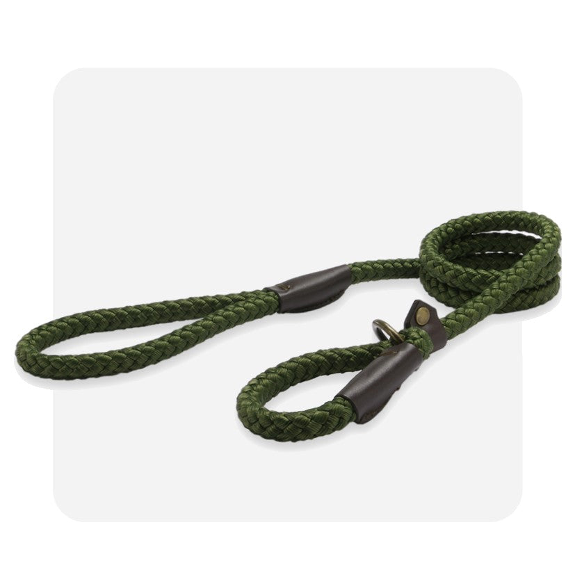 Ancol Heritage Rope Slip Lead Green