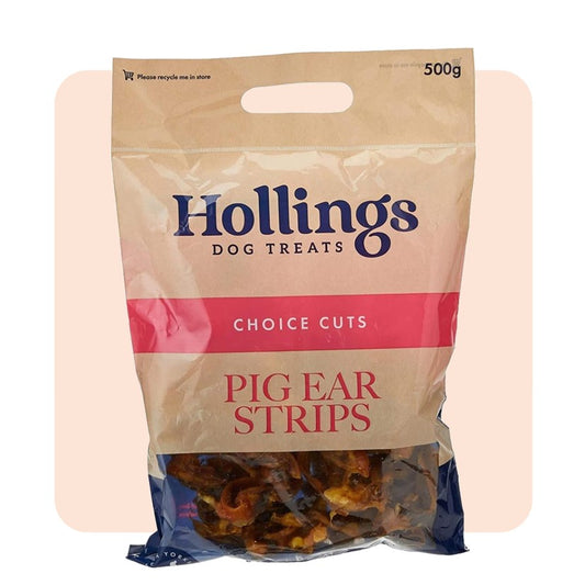 Hollings Pig Ear Strips - 500g