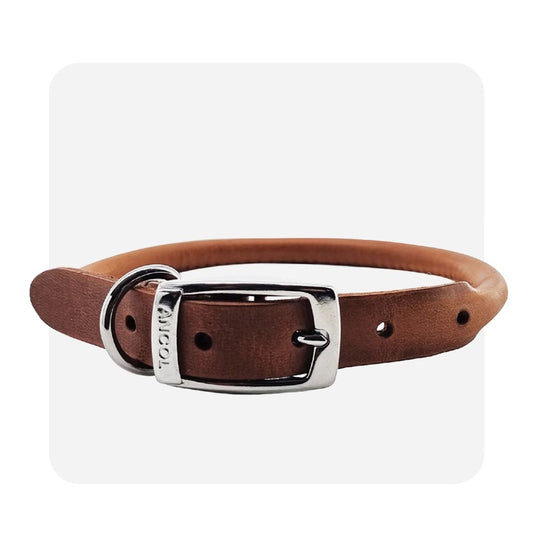 Ancol Leather Collar Round