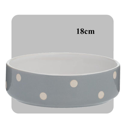 Mason Cash Polka Dot Grey Dog Bowl