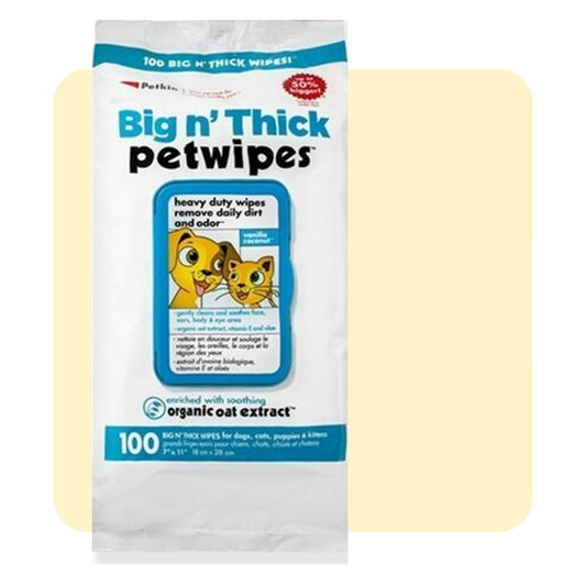 Petkin Big n' Thick Dog Wipes - 100 Pack