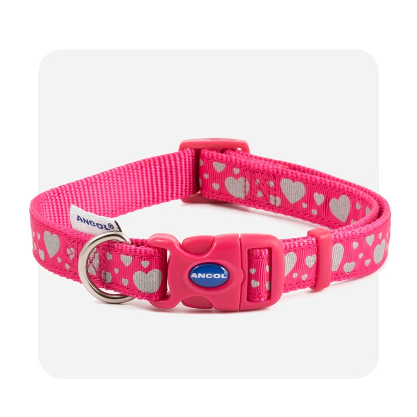 Ancol Fashion Collar Pink Hearts