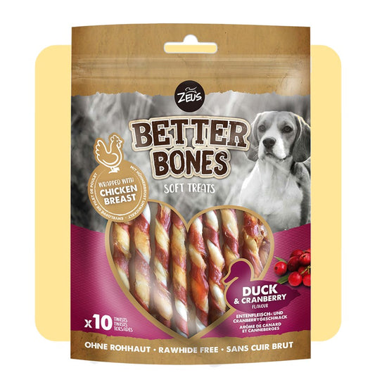 Zeus Better Bones Duck & Cranberry Wrapped Twists