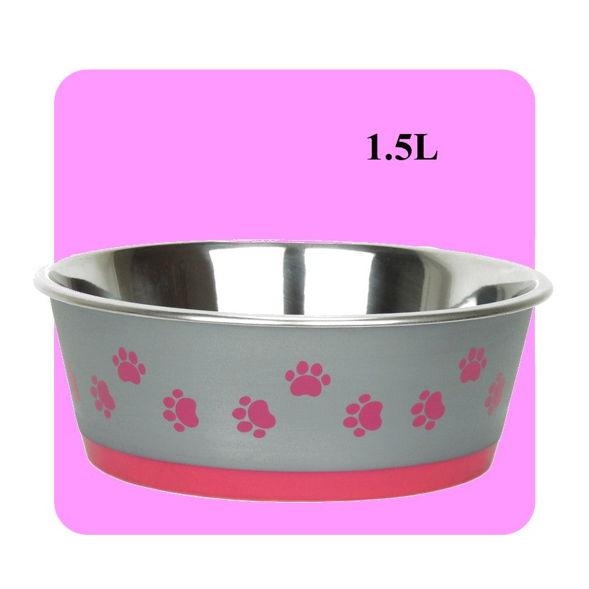 Classic Hybrid Non Slip Stainless Steel Bowl - Pink