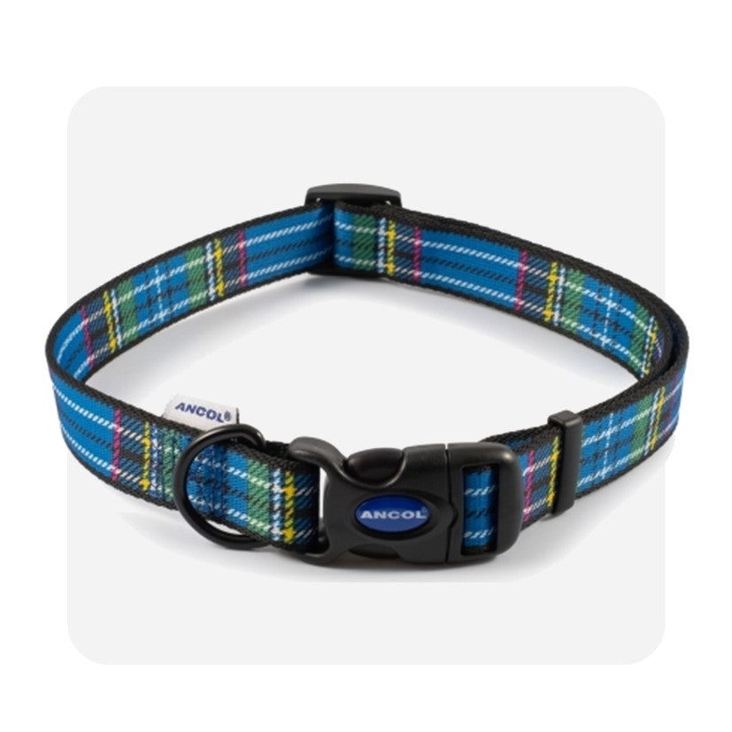 Ancol Collar Tartan Blue