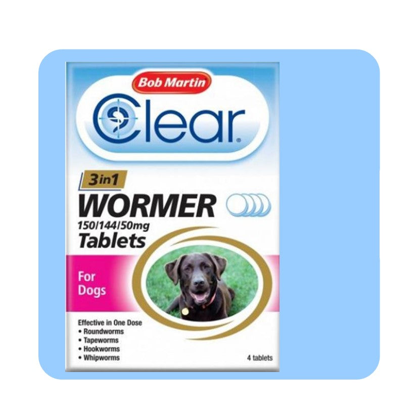 Bob Martin 3 in 1 Wormer - 4 Tablets