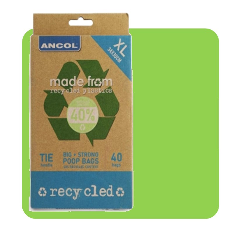 Ancol Made From Recycled Plastic Flat Pack Poop Bags 40 Pack