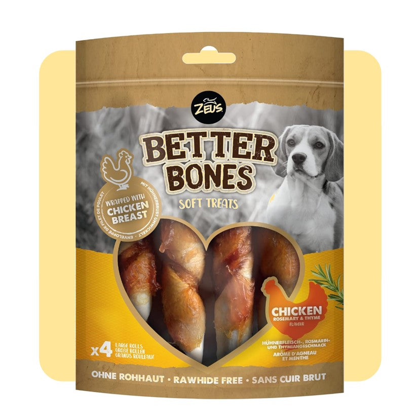 Zeus Better Bones Chicken Wrapped Large Rolls - 4 Pack