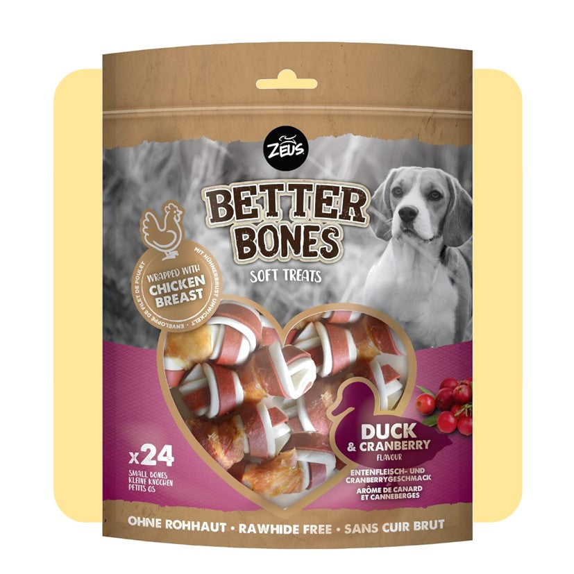 Zeus Better Bones Duck & Cranberry Wrapped Bones