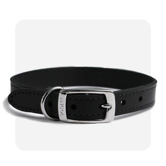 Ancol Leather Collar Black