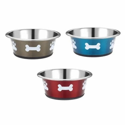 Classic Posh Paws Stainless Steel Dog Bowls - 900ml, 1600ml & 2500ml