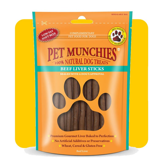 Pet Munchies Natural Beef Liver Sticks - 90g