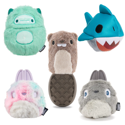 BARK Aurora Beast, Great White Dwight, Hare Raiser, Hippie Hopper & P. B. Beaver - Super Chewer - 2 in 1 Dog Toys