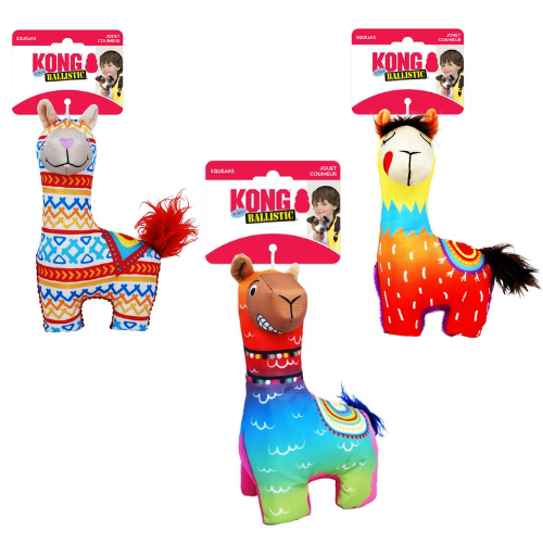 KONG Ballistic Vibez Llamas Soft Dog Toys
