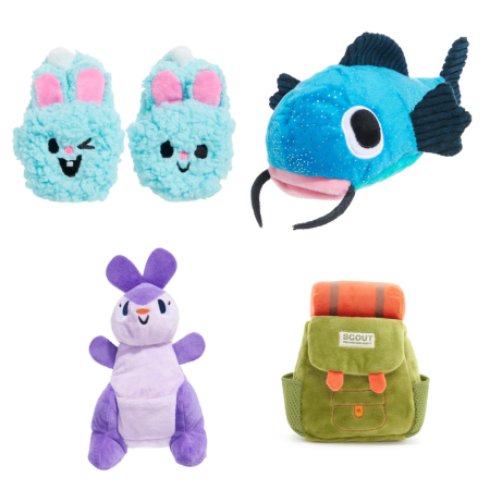 BARK Catfish Claude, Rowdy Ruckus Rucksack, Topanga Kanga & Yippy & Skippy Slippies