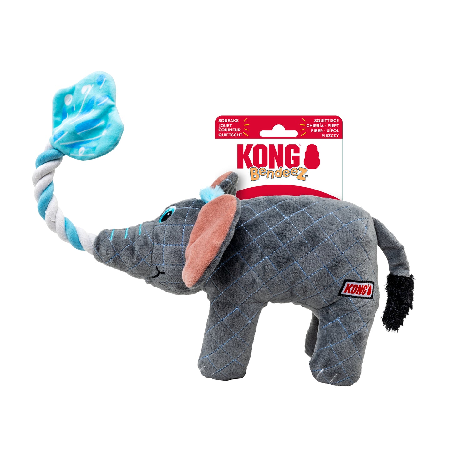 KONG Bendeez Elephant & Snail Large Plush Dog Toys