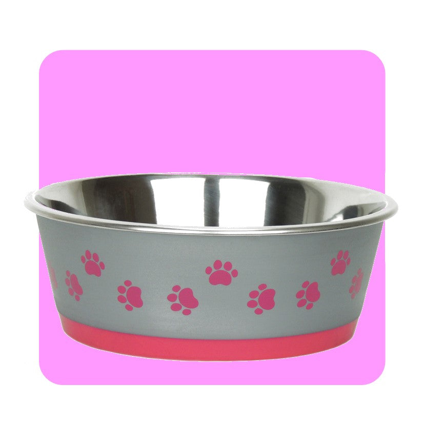 Classic Hybrid Non Slip Stainless Steel Bowl - Pink