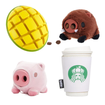 BARK Go Mango, Hambone, Pupkin Spice Yappucino & Wild Boris - Super Chewer - Treat Dispensers