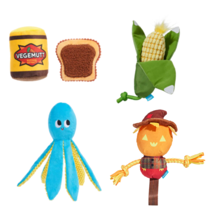 BARK Corn On The Slob, Jack Crow Lantern & Odd Otto & Corn On The Slob Dog Toys