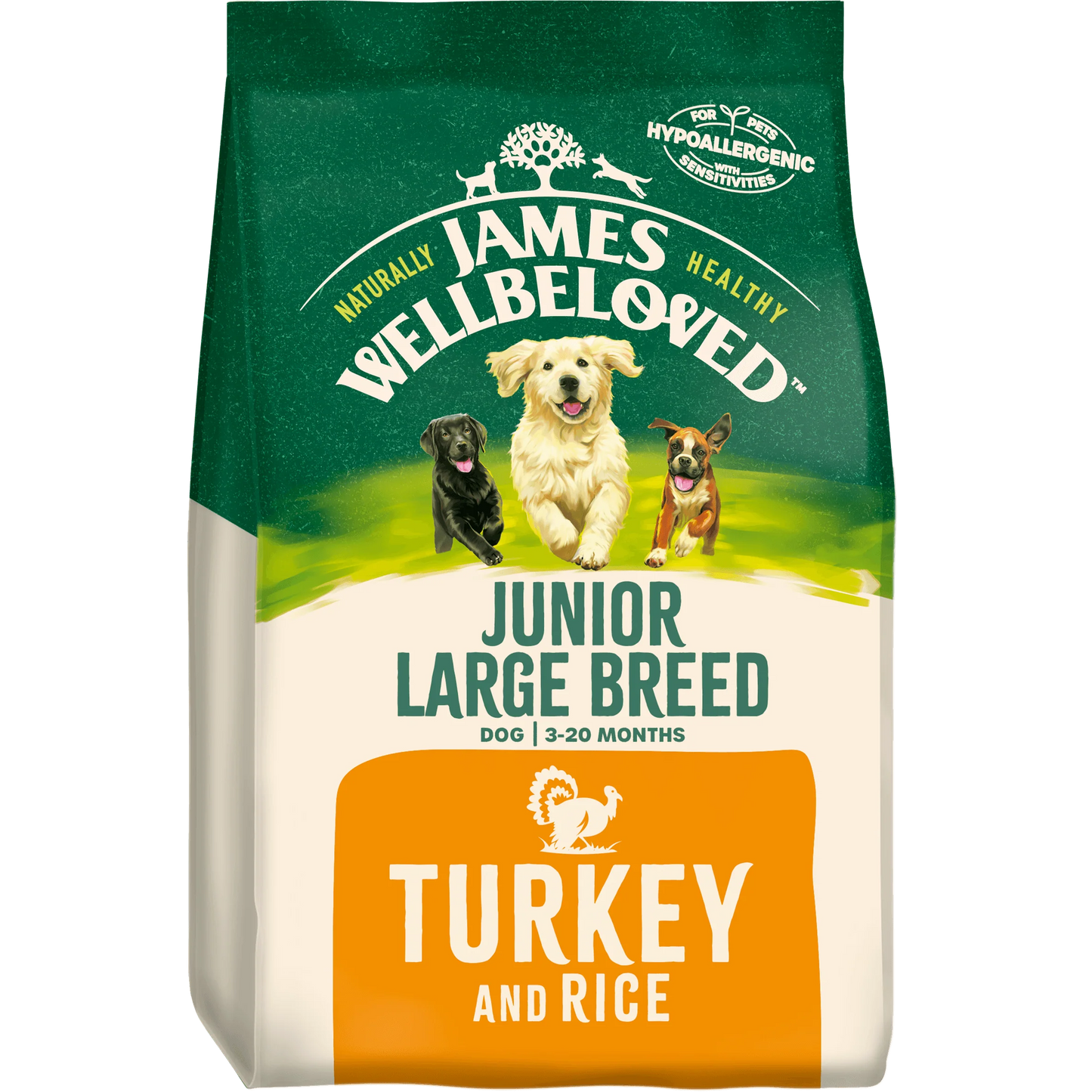 James Wellbeloved Junior Large Breed Turkey & Rice 15kg