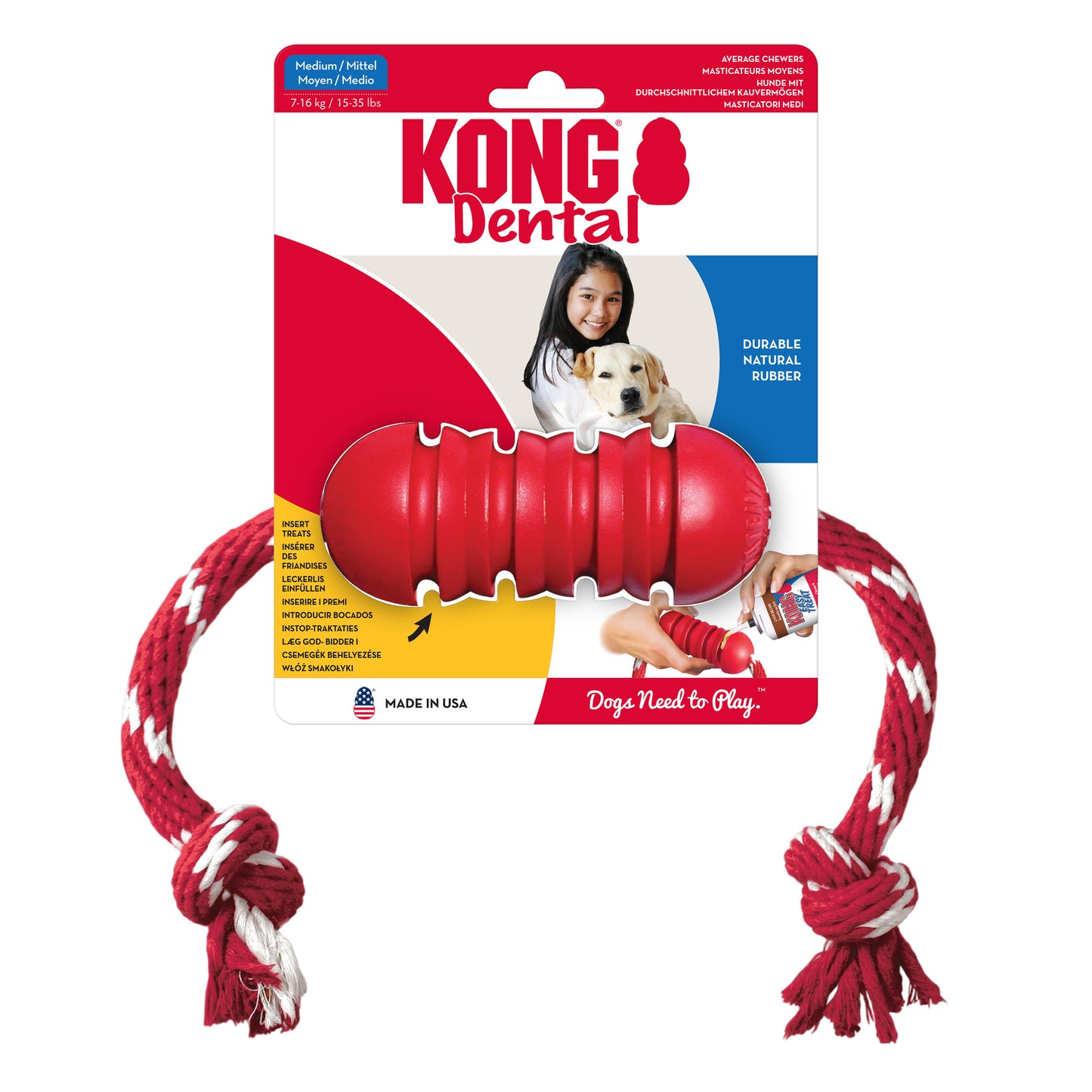 KONG Squeezz Dental Stick & KONG Dental with Rope Toys