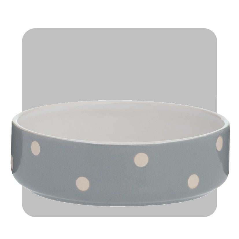 Mason Cash Polka Dot Grey Dog Bowl