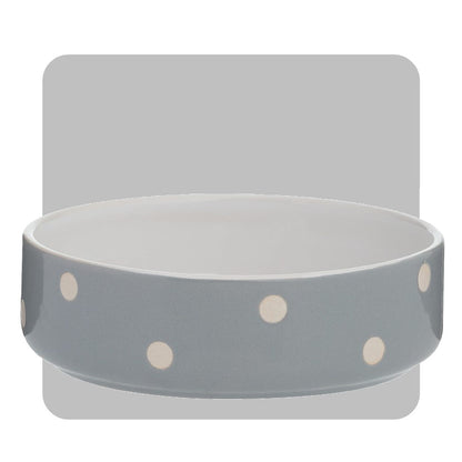 Mason Cash Polka Dot Grey Dog Bowl