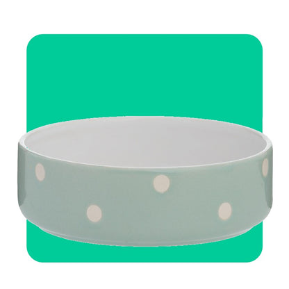 Mason Cash Polka Dot Sage Dog Bowl