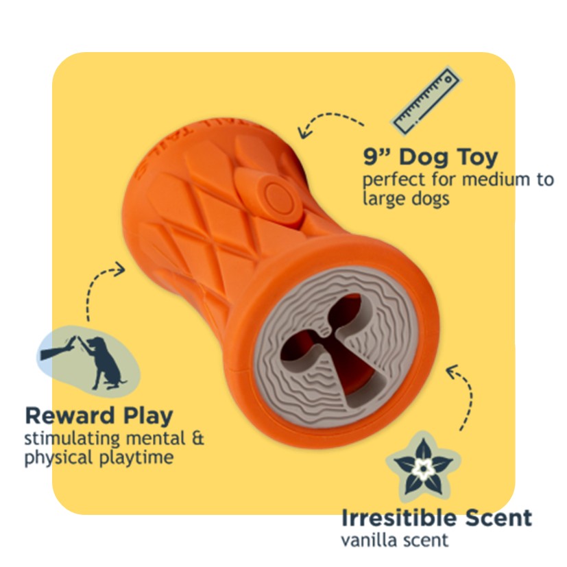 Tall Tails Natural Rubber Tree Trunk - Treat Dispenser - 5"