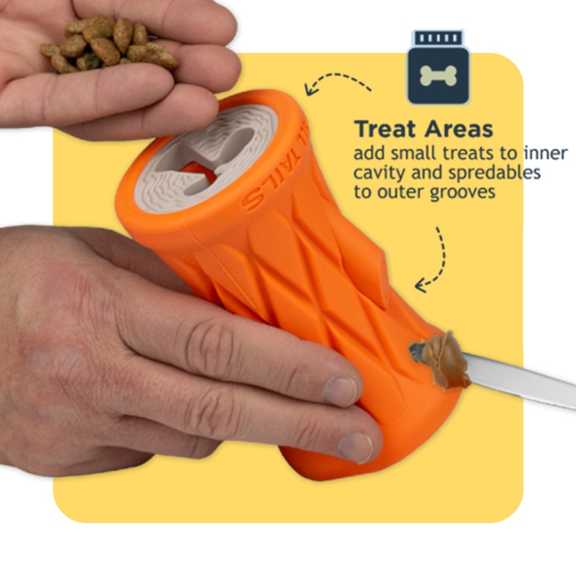 Tall Tails Natural Rubber Tree Trunk - Treat Dispenser - 5"