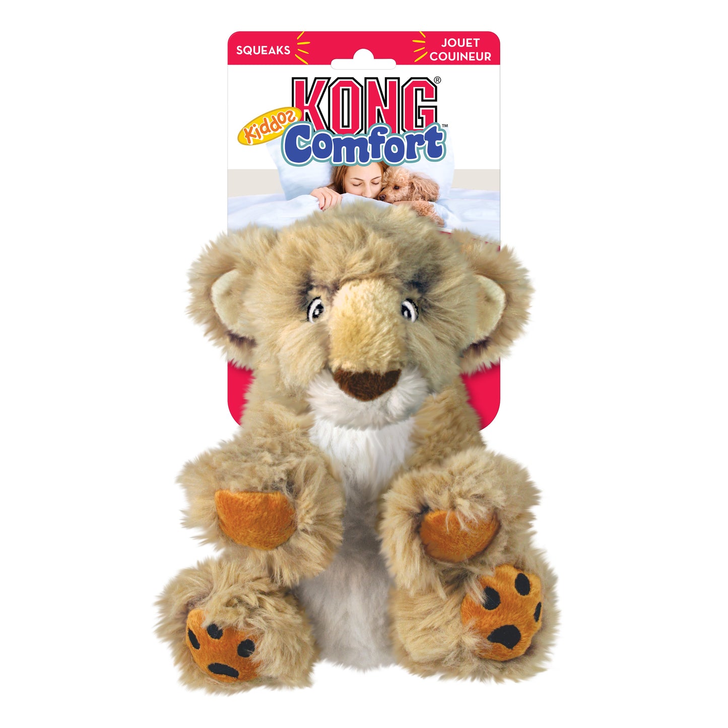 KONG Comfort Kiddos Pig, Lion, Elephant, Bear Plush Dog Toys with Removable Squeaker