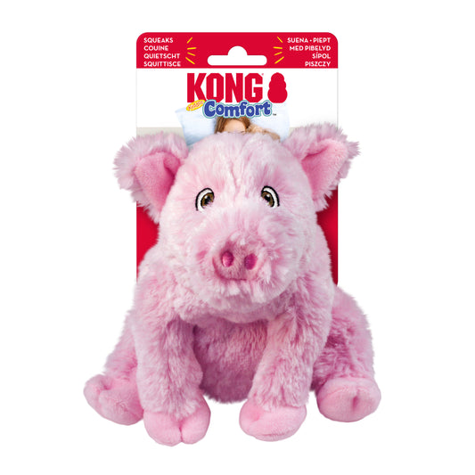 KONG Comfort Kiddos Pig, Lion, Elephant, Bear Plush Dog Toys with Removable Squeaker