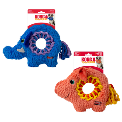 KONG Ringaroo Elephant & Pig Plush Rope Toys