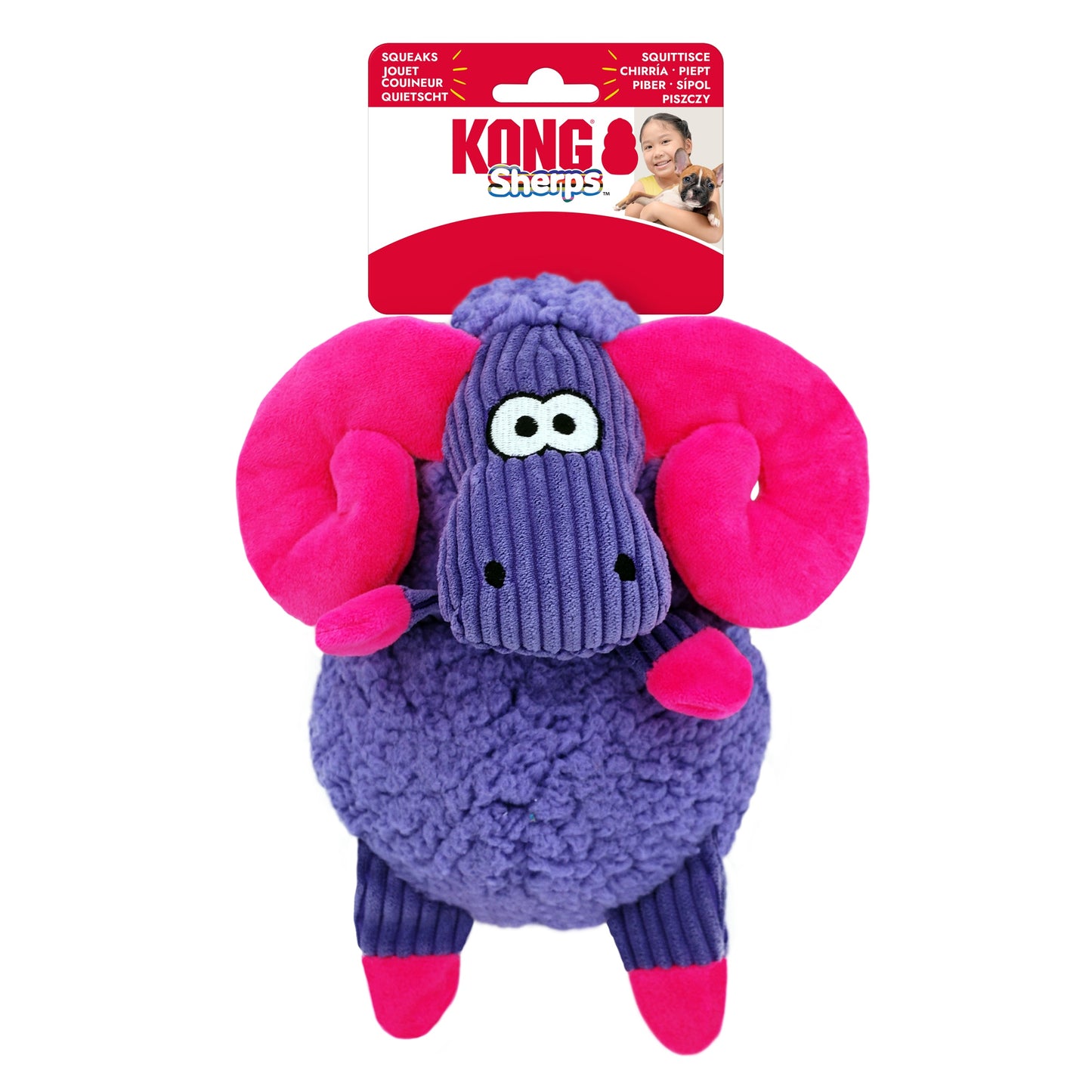 KONG Sherps Llama and Donkey & KONG Sherps Floofs Bighorn, Moose and Sheep Plush Soft Dog Toys